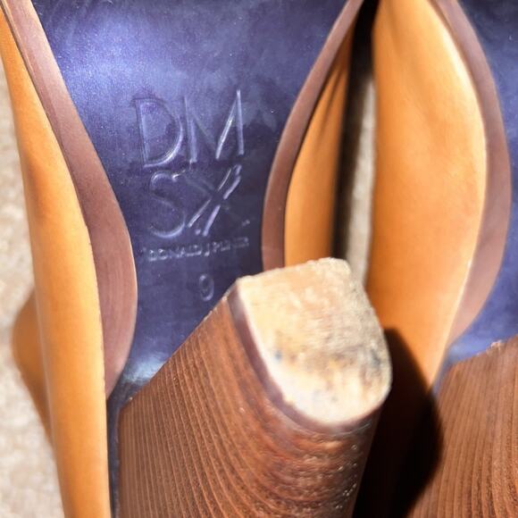 Donald J. Pliner Vachetta Ivy-35 Bootie Ankle Boots Tan Leather Block Heel Sz 9 - Picture 9 of 12